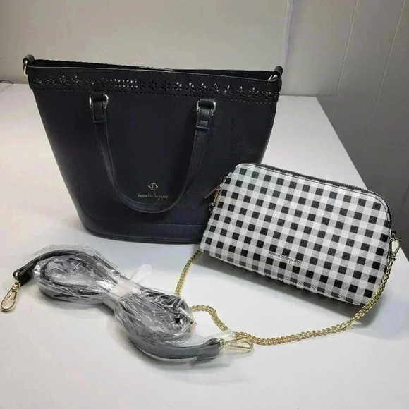 Nanette Lepore Bag In A Bag Black Blair Bag Satchel Bucket Shoulder Handbag - Picture 1 of 14
